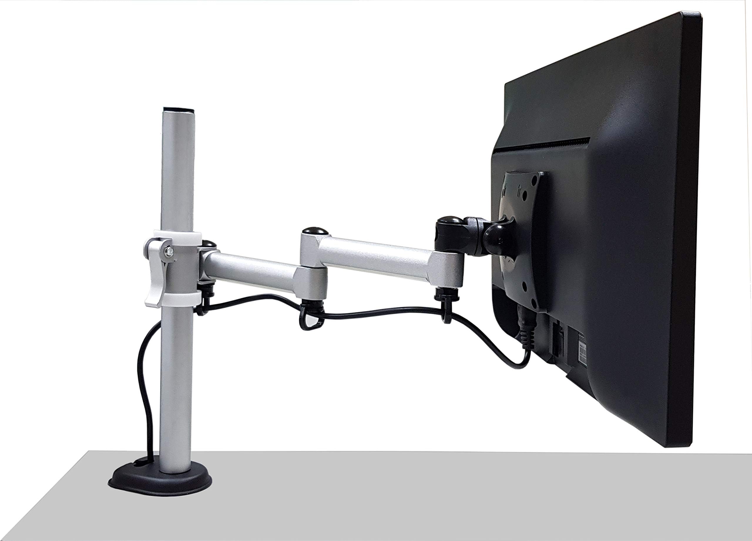 FogiMount Single Economic Desk Monitor Arm Applied to Screen up to 27", Lifting arm Easily with Quick-Release Lever (Grommet Mount)