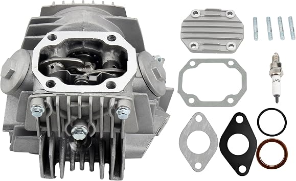 52.4mm Cylinder Head Assembly with Spark Plug and Gaskets for 4-Stroke 1P52FMH Horizontal Engine 110cc ATV Dirt Pit Bike Go Karts Quad 4 Wheeler Dune Buggys Motorcycle