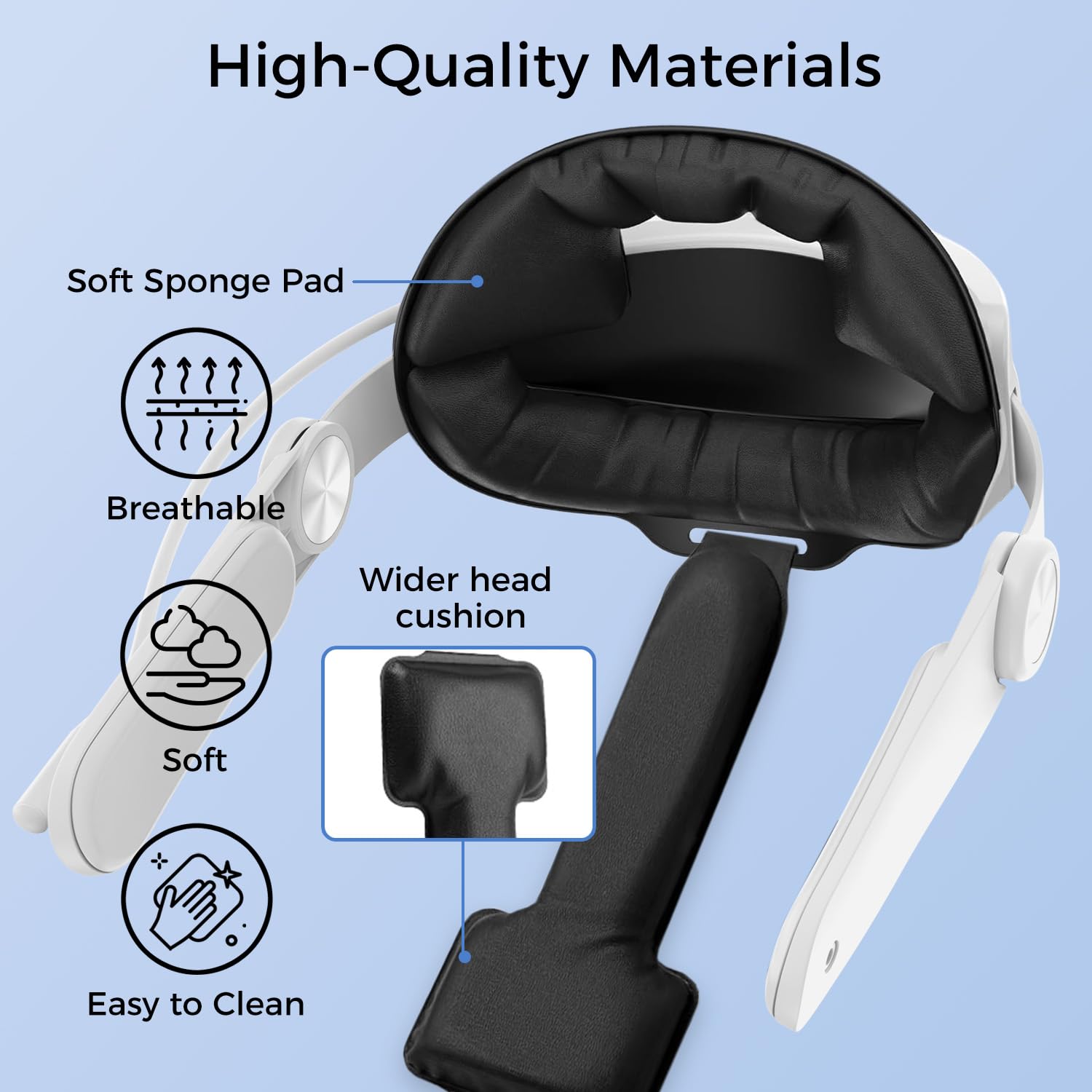 Cinghia per la testa per Oculus Quest 3, cinghia di ricambio regolabile Elite, comfort migliorato, accessori VR senza pressione sul viso, regolabile e leggero