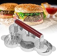 Vista 4 de Mini prensa de hamburguesas, prensa de hamburguesa de forma redonda Patty Maker para picnic para barbacoa