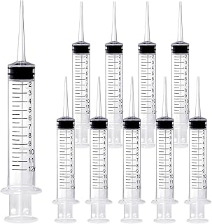 Wisdom Teeth Syringe, 12ml Dental Irrigation Syringe with Measurement, Sterile Individually Package for Oral Dental Care, Tonsil Stones Removing, Lab, Liquid, Feeding (10 Pack)