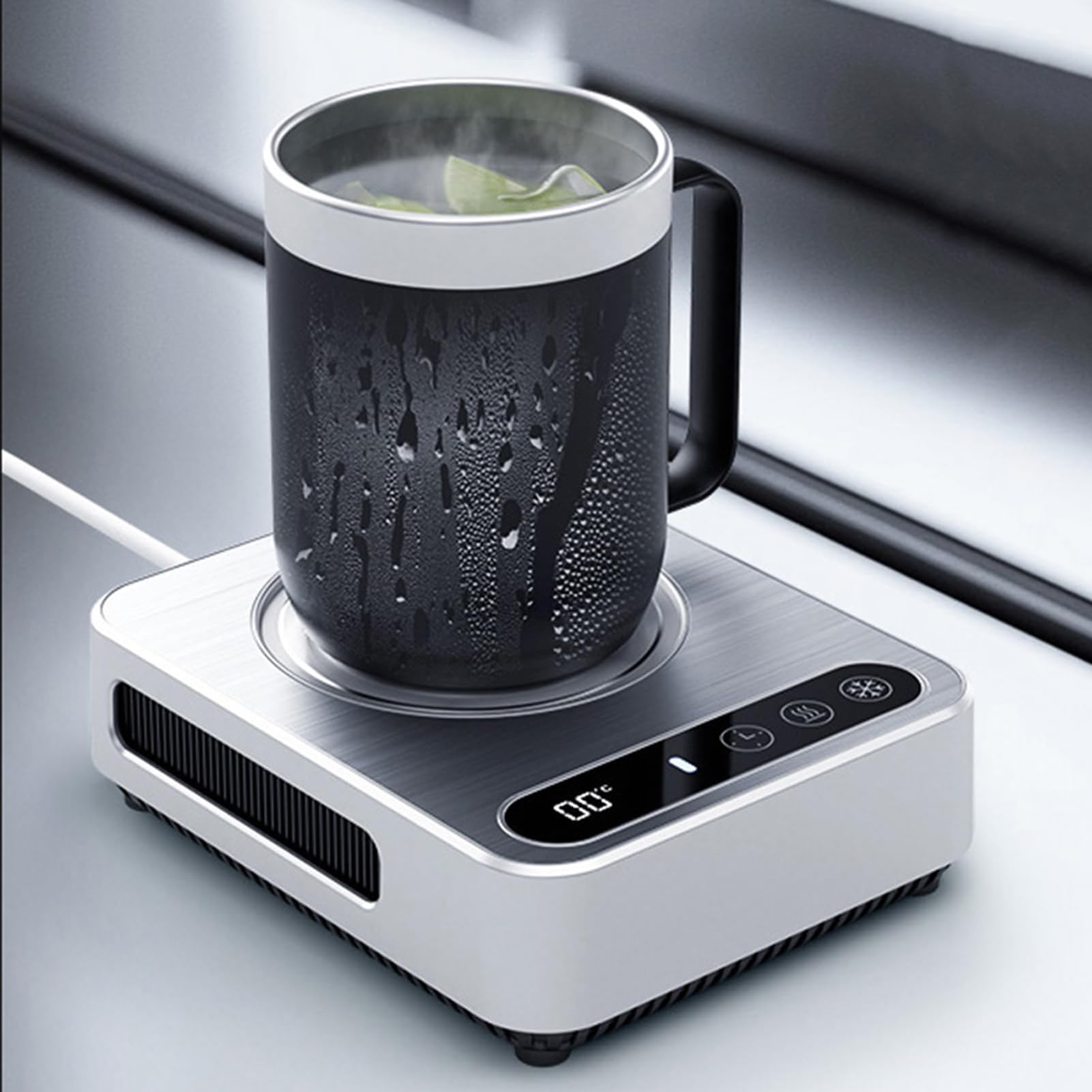 Taza de enfriamiento rápido, Posavasos con función de Calentamiento y enfriamiento, función USB de Doble Uso para Mantener frío y Calor, Control de Temperatura