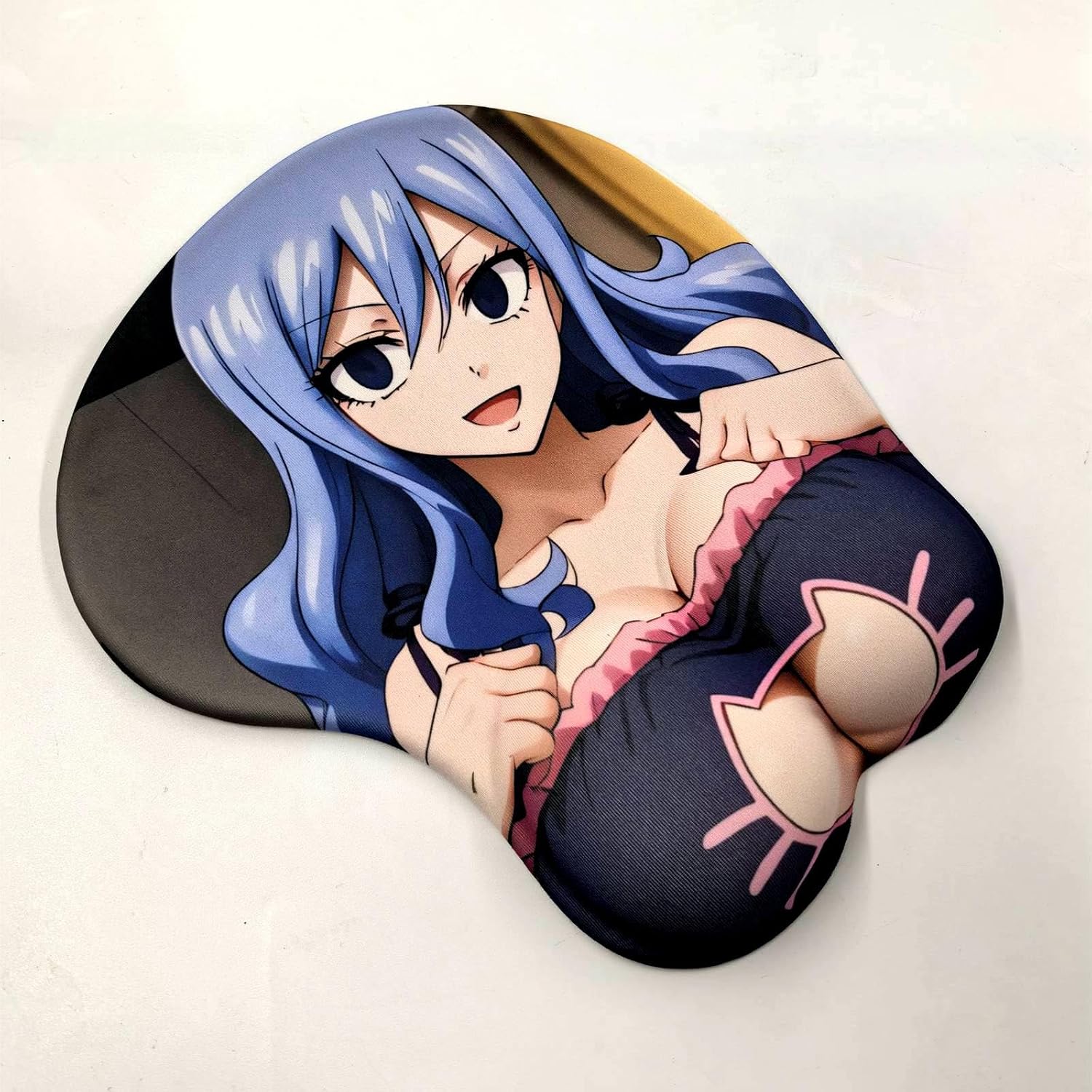 3D Mouse Pad Oppai Mousepad with Soft Gel Wrist Rest Anime Manga Gaming Boob pad Anti-Slip Mouse Mat （Juvia 8）