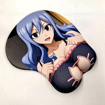 3D Mouse Pad Oppai Mousepad with Soft Gel Wrist Rest Anime Manga Gaming Boob pad Anti-Slip Mouse Mat Juvia 8