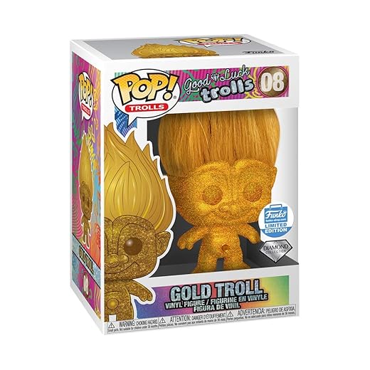Sale Funko Pop! Trolls: Good Luck Trolls - Diamond Collection Gold Troll Limited Edition Version Vinyl Figurine #8