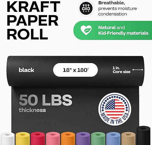 Vista 238 de Rollo de papel kraft marrón de 36 x 2160 pulgadas (180 pies), paquete de 2 – Papel de embalaje marrón hecho en Estados Unidos de 30 libras de grosor