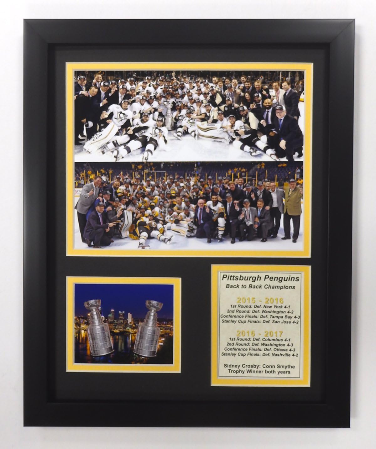 Legends Never Die 2016-2017 Pittsburgh Penguins - Back to Back Stanley Cup Champions - Framed 12"x15" Double Matted Photos, Inc.