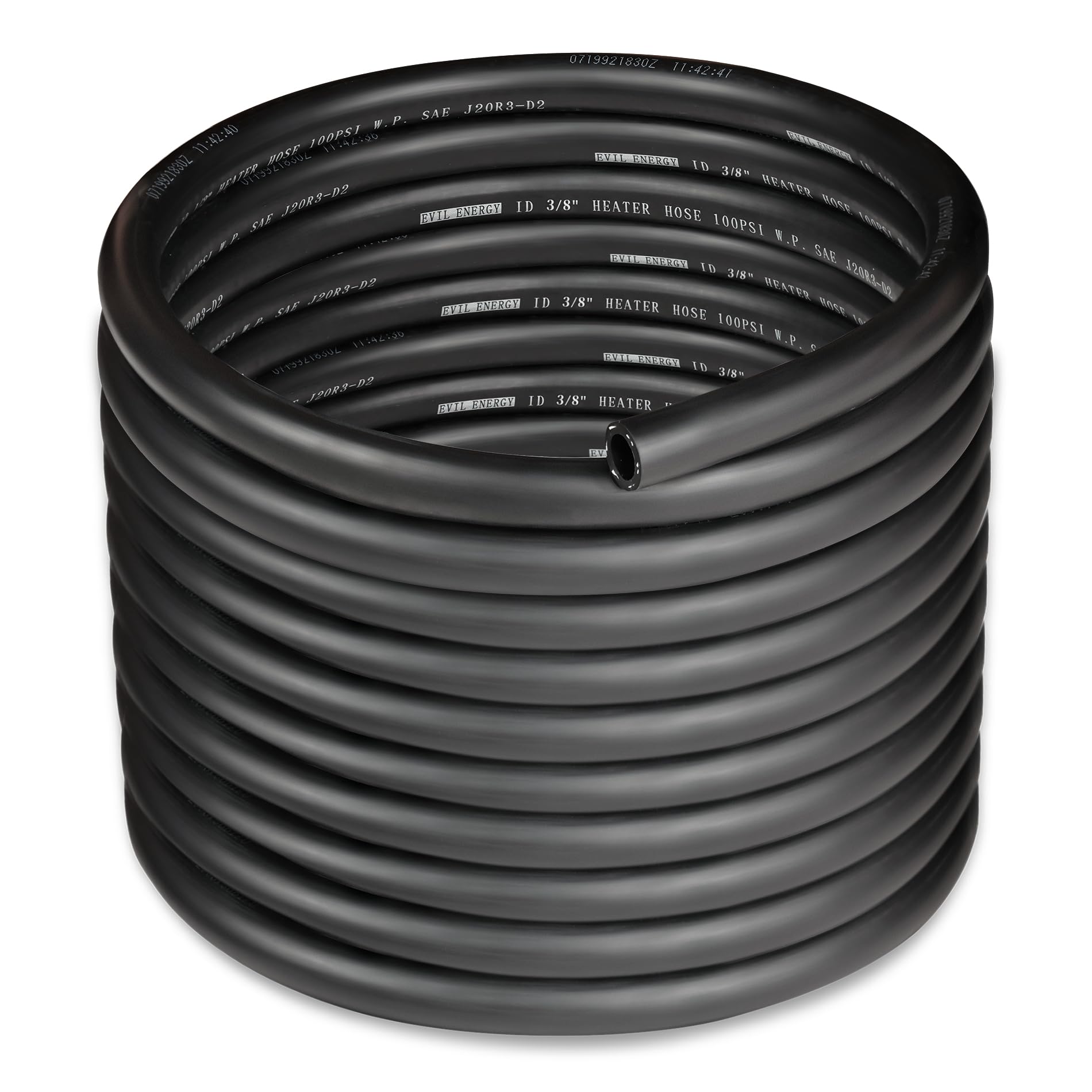 EVIL ENERGY 3/8" Heater Hose Coolant Radiator Straight 100PSI SAE 20R3 25FT Black