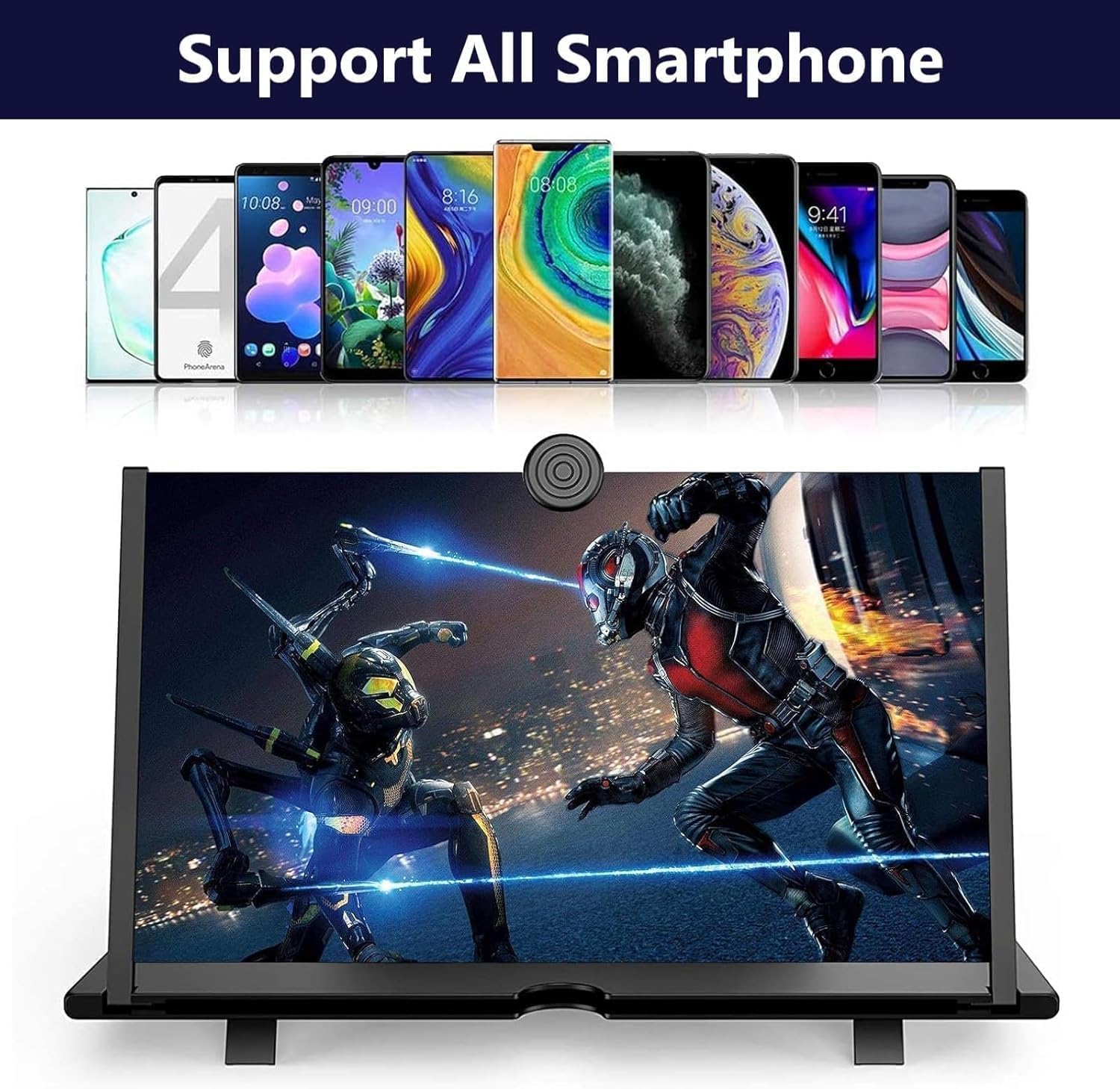 16 pollici Lente di Ingrandimento,3D HD Schermo Amplificatore per Telefono Cellulare,Telefono Cellulare Ingrandimento con Supporto Pieghevole, per Tutti Smartphone