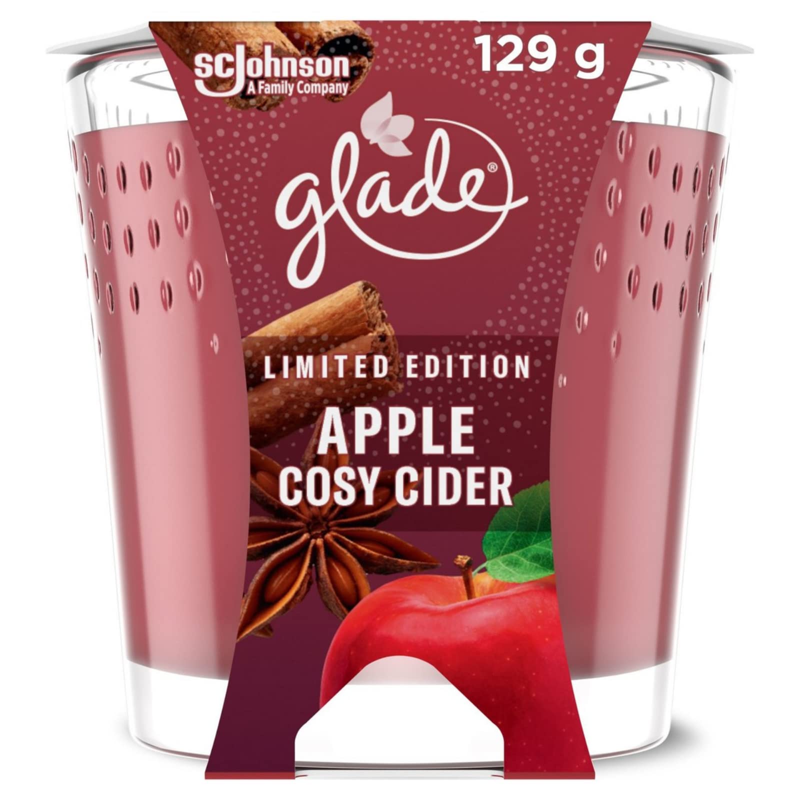 Glade Candle Apple Cosy Cider Scented 129g - Pack of 3