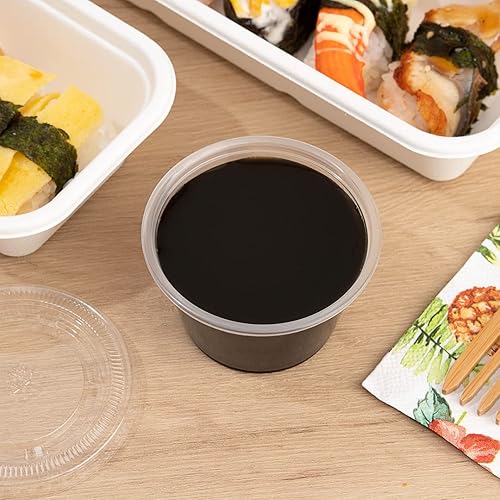 Miniatura 6 de Restaurantware RW Base - Tazas de salsa de 4 onzas, 2000 tazas de condimento aptas para microondas, resistentes a las grietas, desechables de