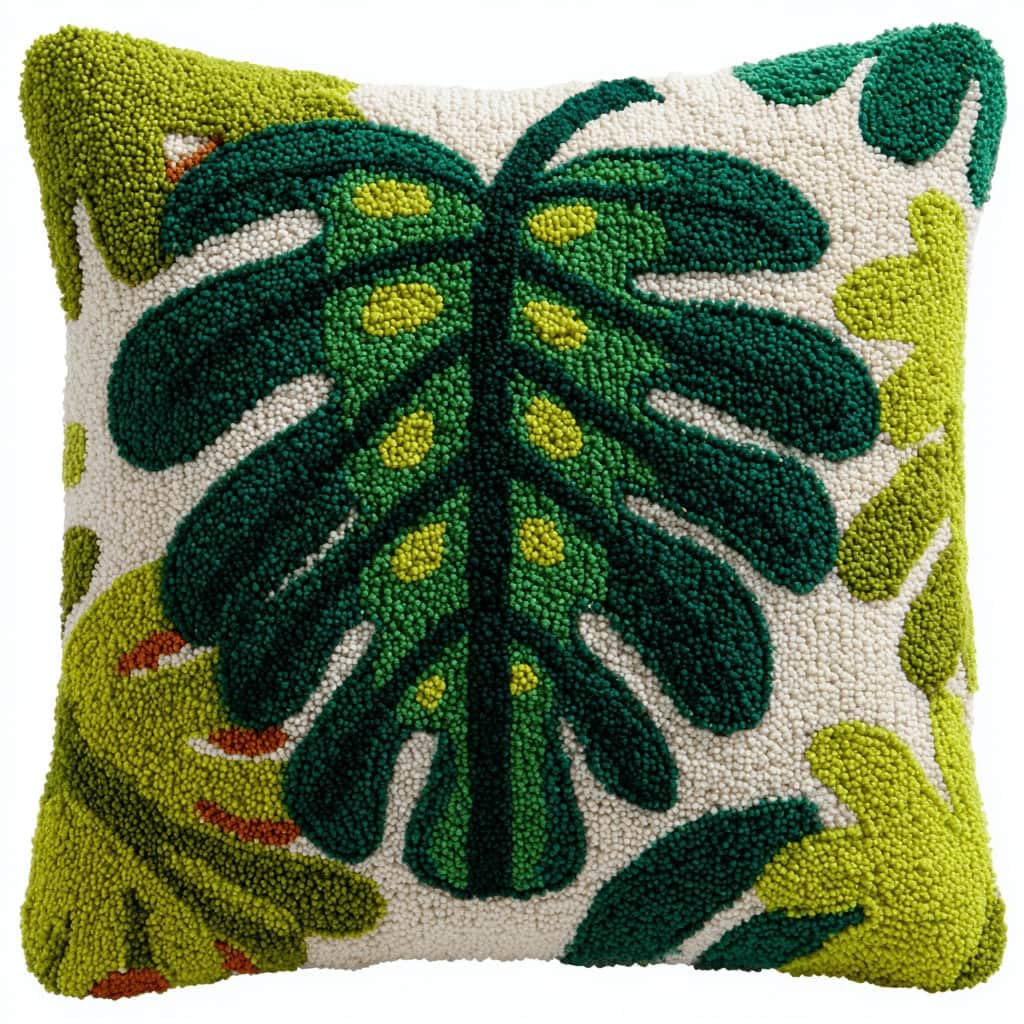 Kitquiver Latch Hook Cushion Kits Leaf 43X43Cm