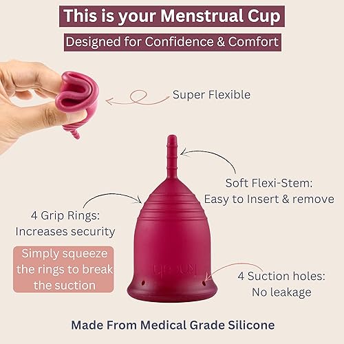 Miniatura 2 de Taza menstrual reutilizable con taza esterilizadora  Alternativa de tampón, almohadilla y disco