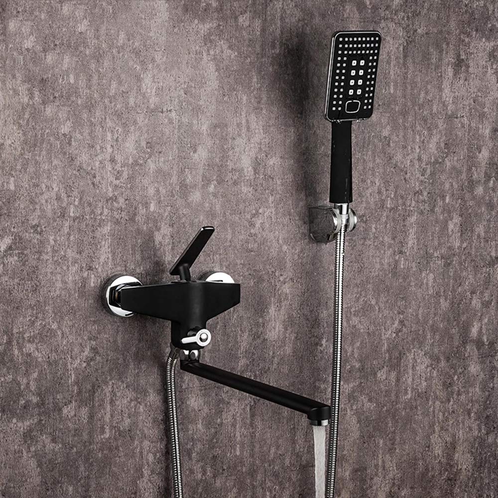 Współczesna bateria wannowa, łazienka Pojedynczy uchwyt Bateria wannowa Ścienna bateria prysznicowa z ciepłą i zimną wodą z prysznicem ręcznym, łatwa w instalacji good