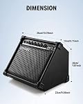 Donner DKA-20 Keyboard Amplifier 20 Watt Keyboard AMP with Aux in and Two Channels, Bass Guitar Amp, Piano Amplifier, Electronic Drum Speaker Support for Microphone Input