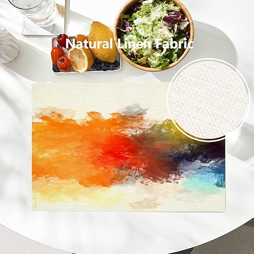 Miniatura 2 de Batmerry Manteles individuales decorativos modernos y brillantes, acuarela artística cepillada abstracta con pincel, pintura con pincel, tejido de