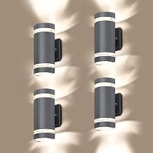 LED 2 حزمة شبه اسطوانة لأعلى ولأسفل أضواء في الهواء الطلق ضوء الجدار ، الجسم من الألومنيوم مصابيح الحائط في الهواء الطلق للماء ، 3000k 5W مع شهادة ETL...