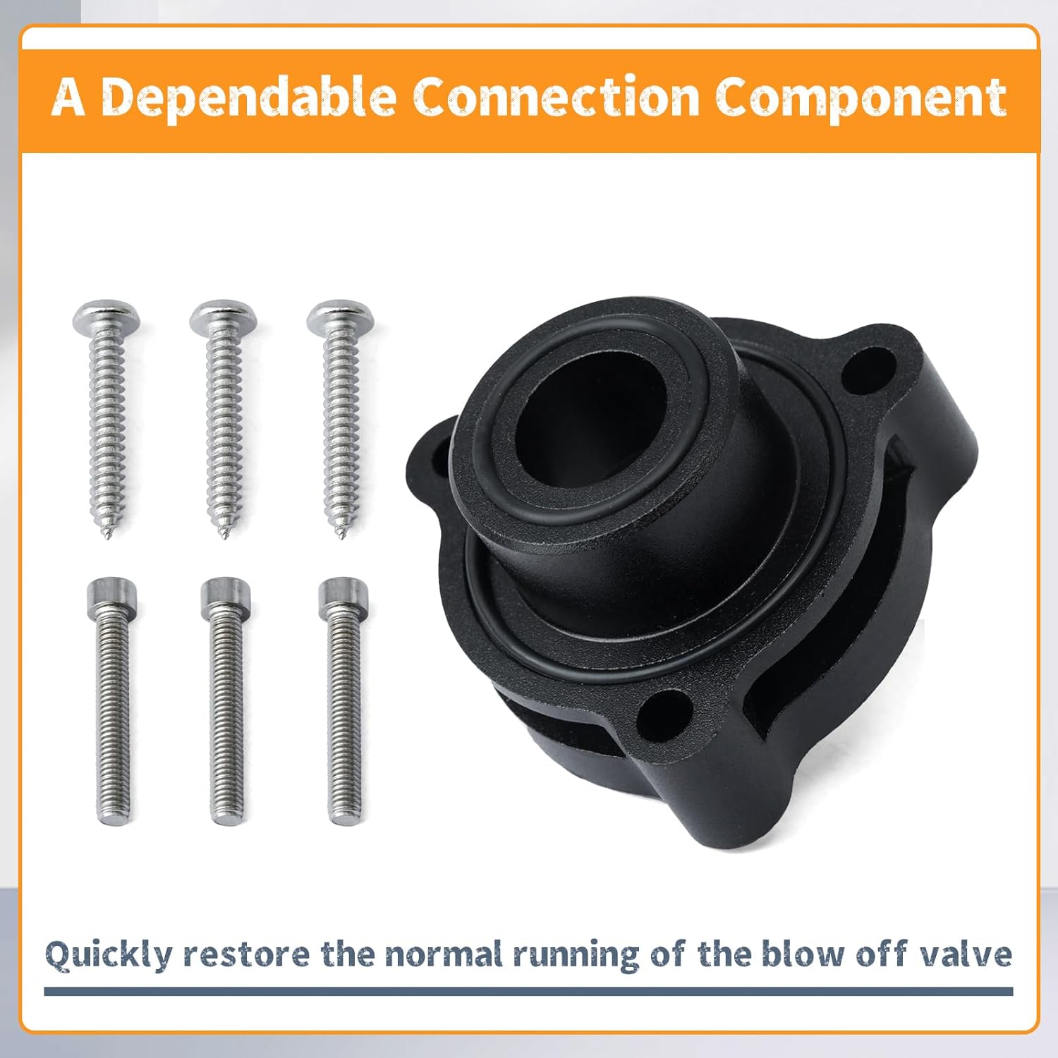 Blow Off Valve Adapter Replacement for Chevy Silverado Colorado for GMC Sierra Canyon for Cadillac CT4 2.7L Turbo 2019 2020 2021 2022 2023 2024 2025, Replacement for BOV Adapter Aluminum Black