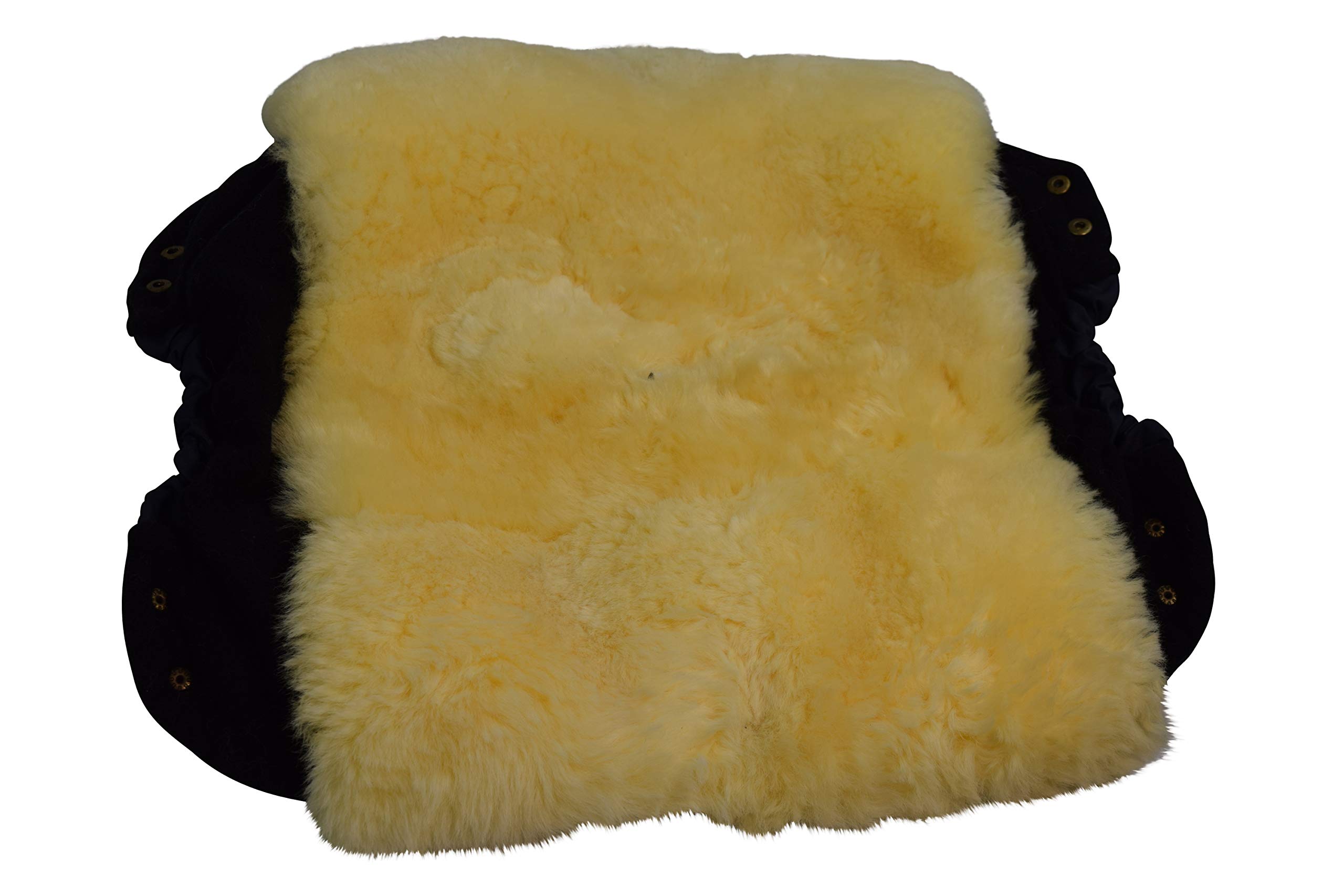 Naturasan Lammfell Handwärmer, warmer Kinderwagen Muff mit echt Lammfell Innenfutter, Muff, Kiwa, Buggy, Jogger, Radanhänger, warme Hände ohne Handschuhe, HW-02 (Navy)