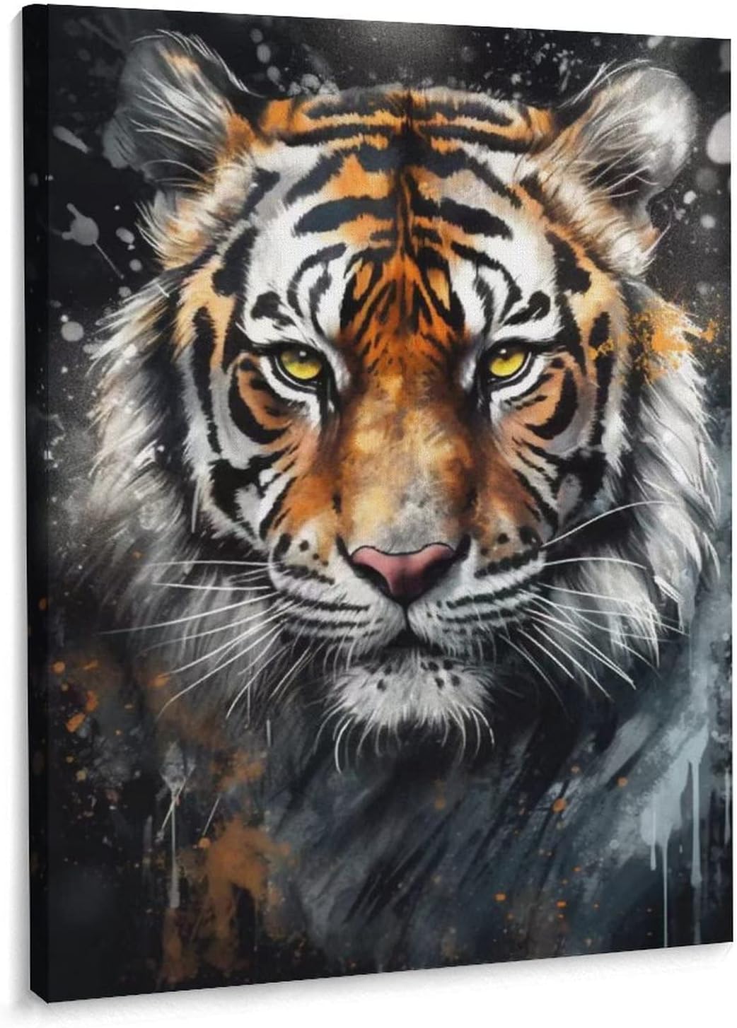 Tiger Canvas Wall Art Men's Room Decor Poster Wall Art