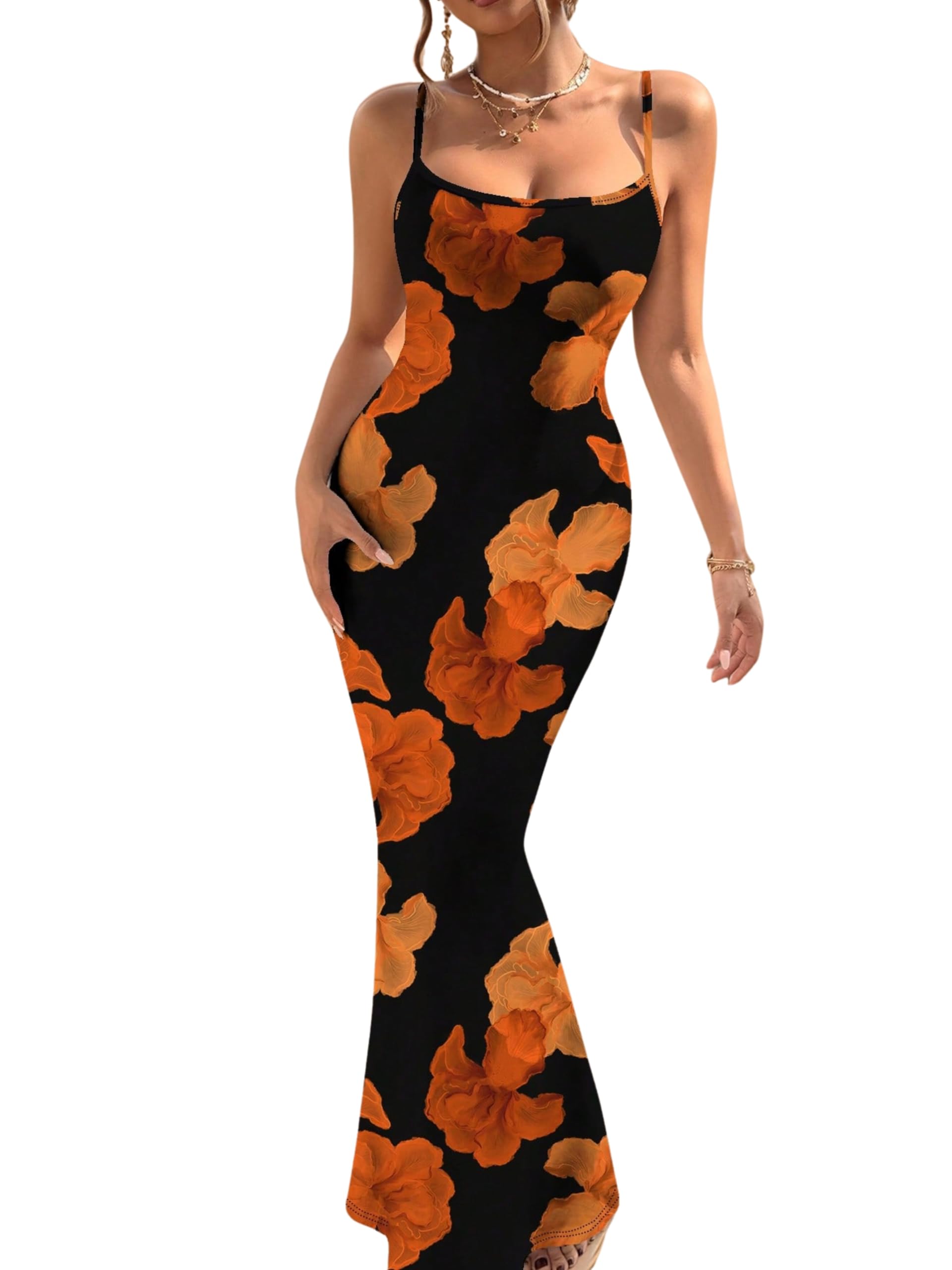 fashion yari Womens 2025 Casual Sleeveless Sundress Loose Print Long Summer Beach Maxi Dress-picture-39