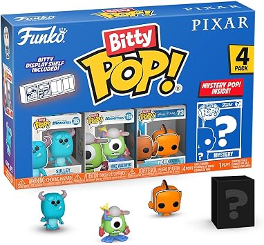 Funko Bitty POP Pixar - 4 Pack - Mike Wazowski, and a Mystery Bitty POP Figure and A Surprise Mystery Mini Figure - 0.9 Inch 2.2 Cm - Pixar Collection Collectable - Gift Idea - Cake Topper