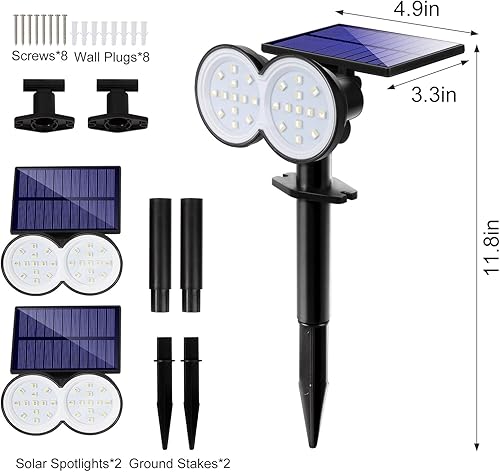 Miniatura 7 de K KASONIC - Focos solares de paisaje al aire libre, luz de pared RGBW que cambia de color y luz de tierra, luz de seguridad multicolor impermeable