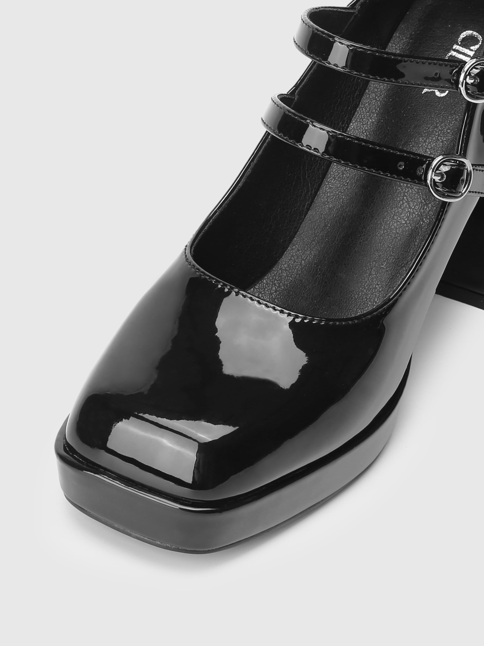 CIDER Chunky Heeled Mary Jane Shoes: 8 Black