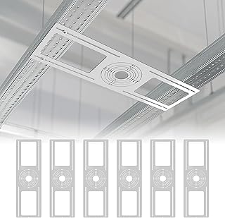 KastLite 6-Pack New Construction Mounting Plate for 2" to 6" Wafer Downlights | Flat Rough-in Bracket for LED Recessed Ceiling Lights | Galvanized Steel, 6 Trim Sizes, 26" Length Fits 16″-24″ Joists