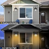 Vista 6 de Luz solar para granero, luz solar de pared para exteriores con 3 modos de iluminación y sensor de movimiento, luz impermeable estilo granja