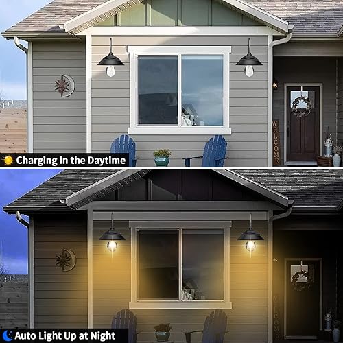 Miniatura 6 de Luz solar para granero, luz solar de pared para exteriores con 3 modos de iluminación y sensor de movimiento, luz impermeable estilo granja para