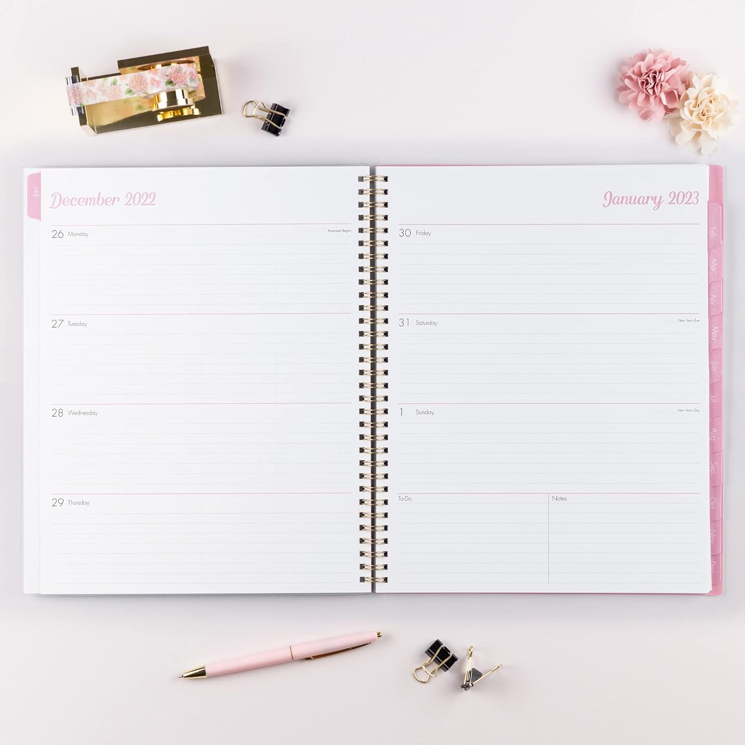 Blue Sky 2023 Weekly and Monthly Planner, January - December, 8.5" x 11", Frosted Cover, Wirebound, Mimi Pink (137264-23)