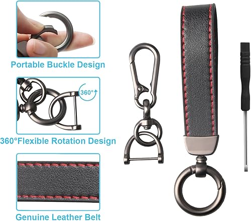 Miniatura 5 de Funda para llavero Cadillac con llavero, funda de cuero para llavero Escalade 2015-2023 CTS XT5 SRX ATS CT6 5 botones