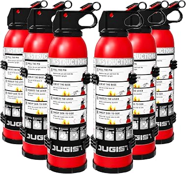 Small Fire Extinguisher for Home & Car 6Pack, 1.32lb Each Portable Dry Chemical Fire Extinguishing Spray | For Kitchen Grease, Electrical, Vehicle & Garage Fires, Easy to Use