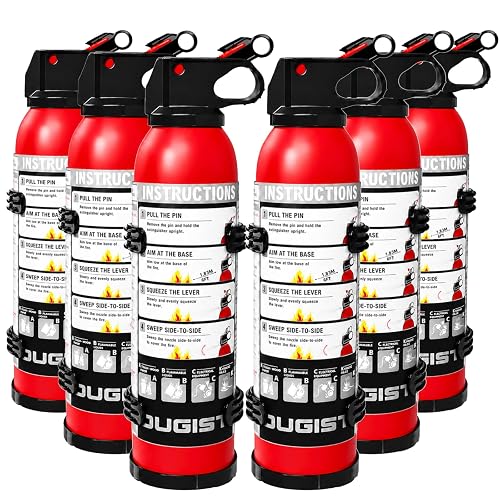 Small Fire Extinguisher for Home & Car – (6Pack, 1.32lb Each) Portable Dry Chemical Fire Extinguishing Spray | For Kitchen Grease, Electrical, Vehicle & Garage Fires, Easy to Use - 6 - Small