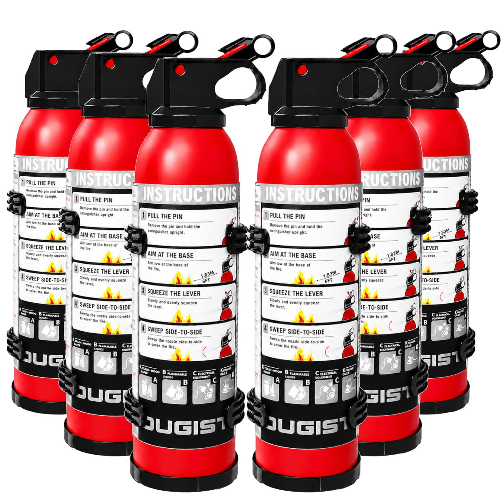 Small Fire Extinguisher for Home &amp; Car – (6Pack, 1.32lb Each) Portable Dry Chemical Fire Extinguishing Spray | For Kitchen Grease, Electrical, Vehicle &amp; Garage Fires, Easy to Use