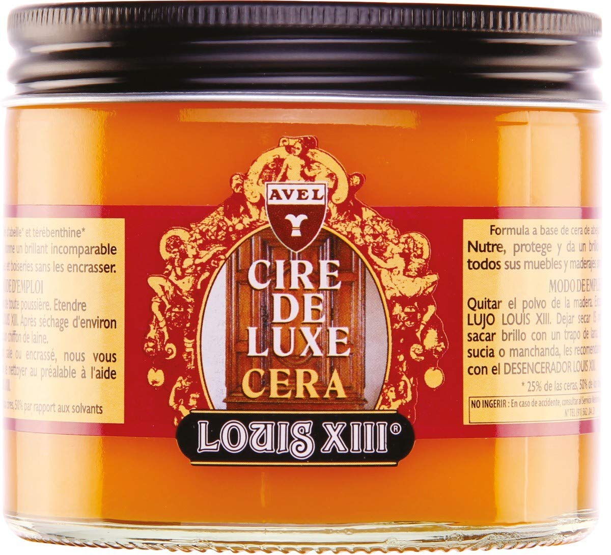 Louis XIII Cera de Lujo para Madera 500 ml – Pasta con Cera de Abeja y Carnauba | Nutre, Protege y Abrillanta | Acabado Satinado Profesional | Incoloro (02)