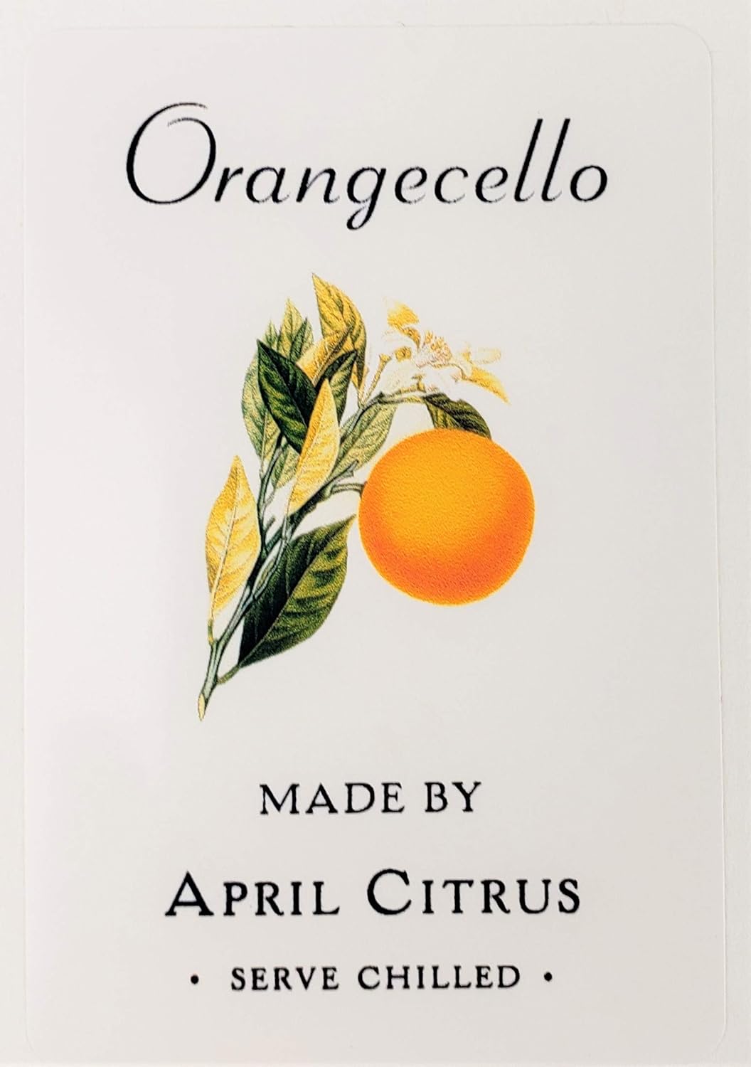 PERSONALIZED ORANGECELLO LABELS, Euro Style, 3" tall X 2" wide (18)
