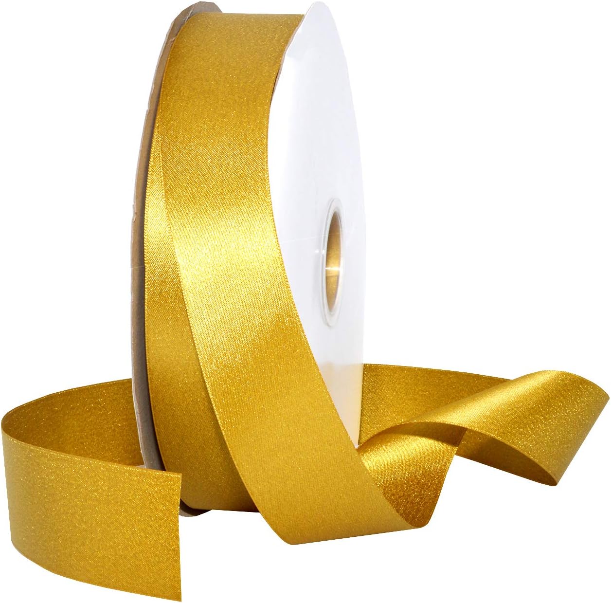 Morex Ribbon Gold Glitter Pearl Satin 1.5 inch by 100 Yards, Teal