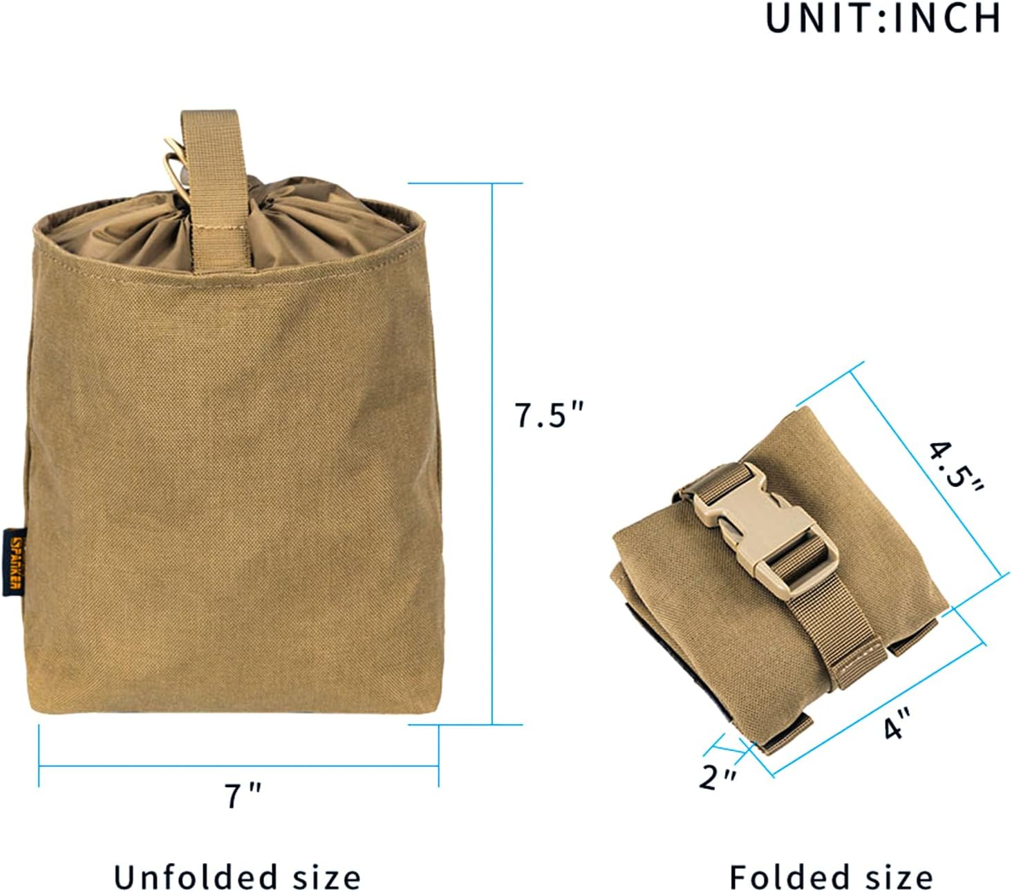 EXCELLENT ELITE SPANKER Tactical Folding Dump Pouch Utility Tool Bag Military Molle Drawstring Ammo Magazine Pouch