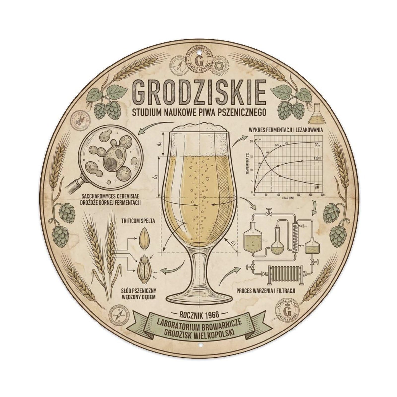 Polish Smoked Wheat Beer Hall Traditional Strong Brew Metal Tin Sign