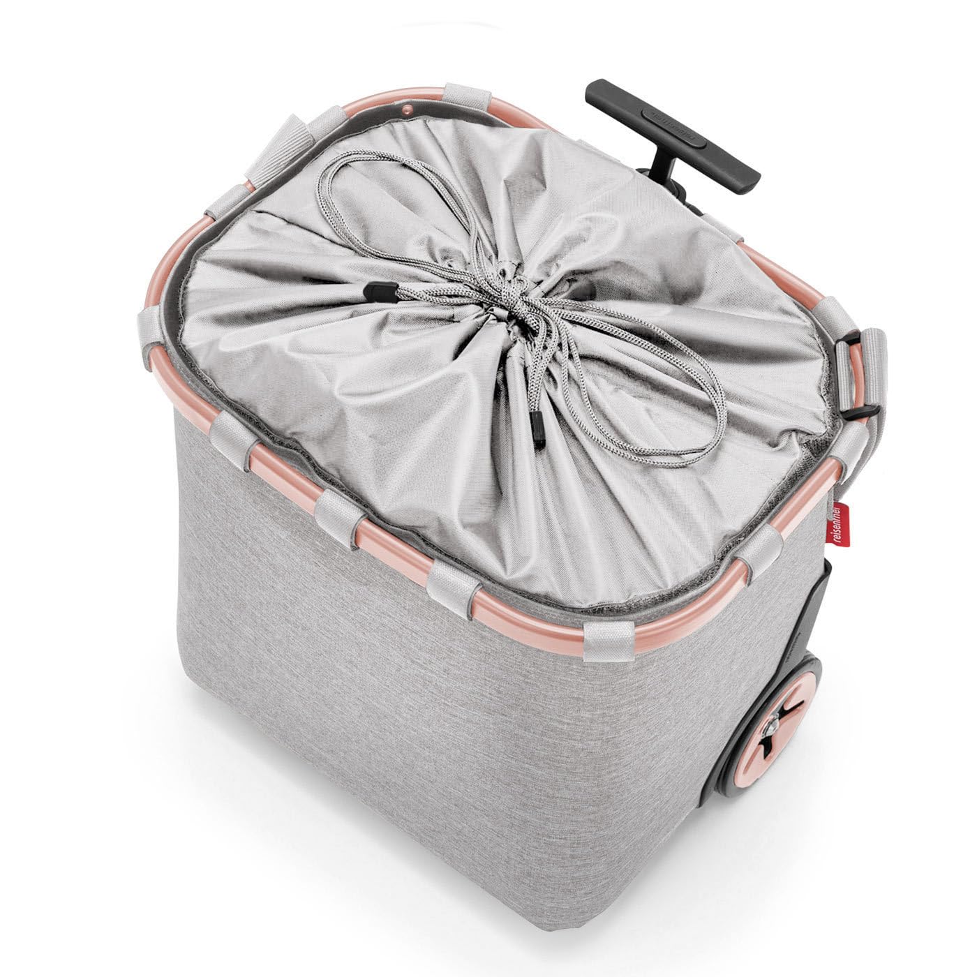 reisenthel carrycruiser Tragbarer Einkaufstrolley mit stabilem Aluminiumrahmen, Schultergurt und herausnehmbarer Netz-Innentasche Aus wasserabweisendem Material, Couleur:Sky Rose