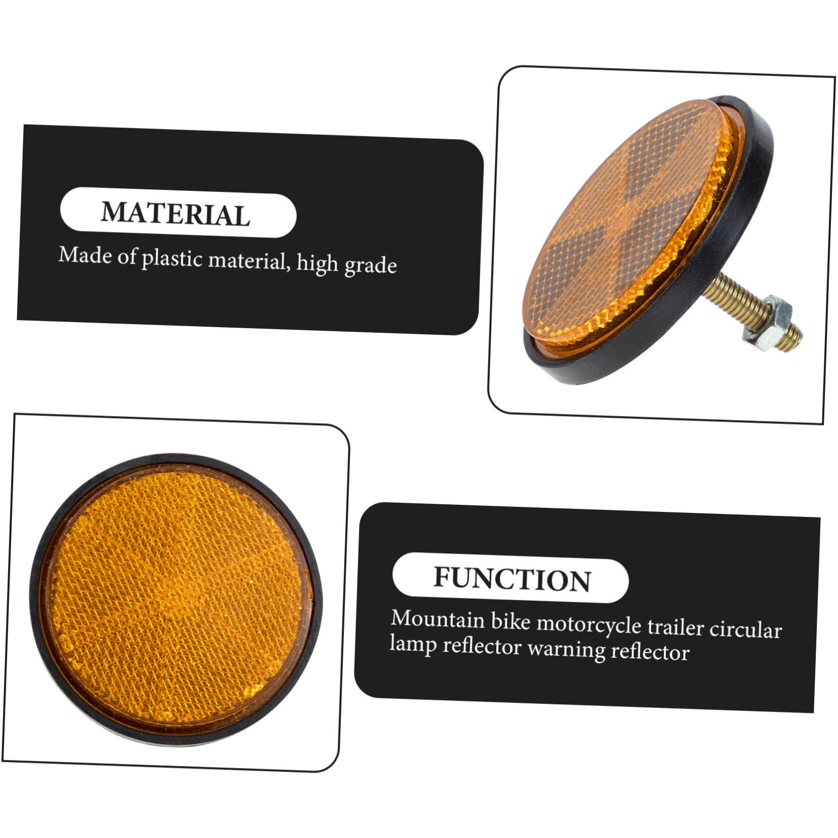 Gogogmee 4pièce Réflecteurs Ronds Plastique Pour Vélo Outils De Sécurité De Signalisation Accessoires De Cyclisme Réflecteurs Pour Camping-car