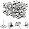 100Pcs 58 Inch 16mm Silver Upholstery Tacks, Antique Round Metal Thumb Tacks Furniture Upholstery Pins for Cork Board, Sofa, Couch, Craft, DIY Decoration