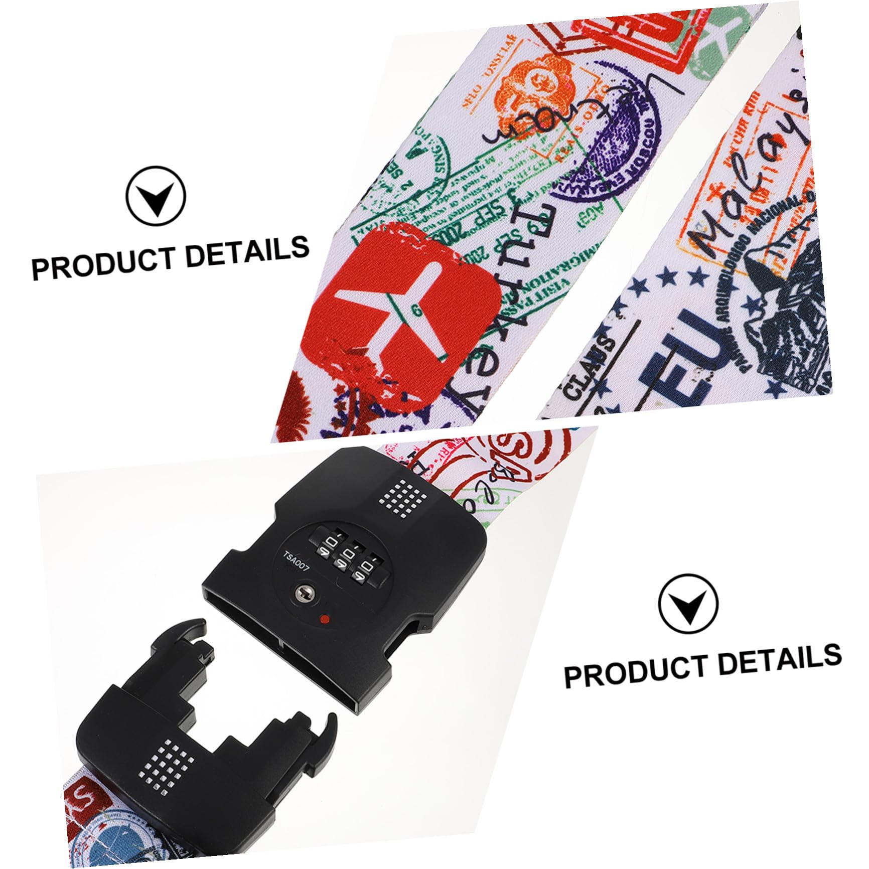 SOLUSTRE 2 Stück Verstellbarer Gepäckgurt mit Kreuz Design aus Kunststoff und Stoff Strapazierfähiger Koffergurt für Reisen und Sicheres Fixieren von Gepäck