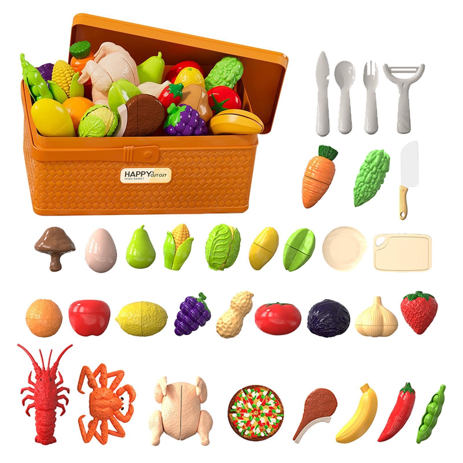 Lote de alimentación infantil | Promueve la coordinación de mano a educativo, de cocina alimentaria para cortar ficticios - Niños niñas maternales casa y