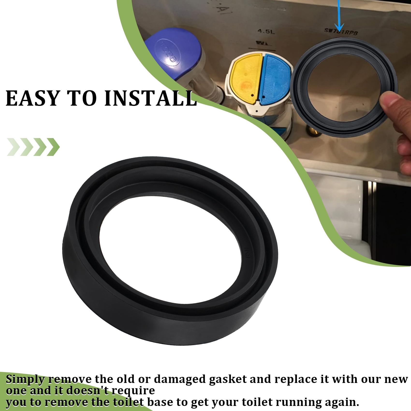 2-Pack 9BU062E Tank To Bowl Gasket Dual Flush for TOTO Toilets
