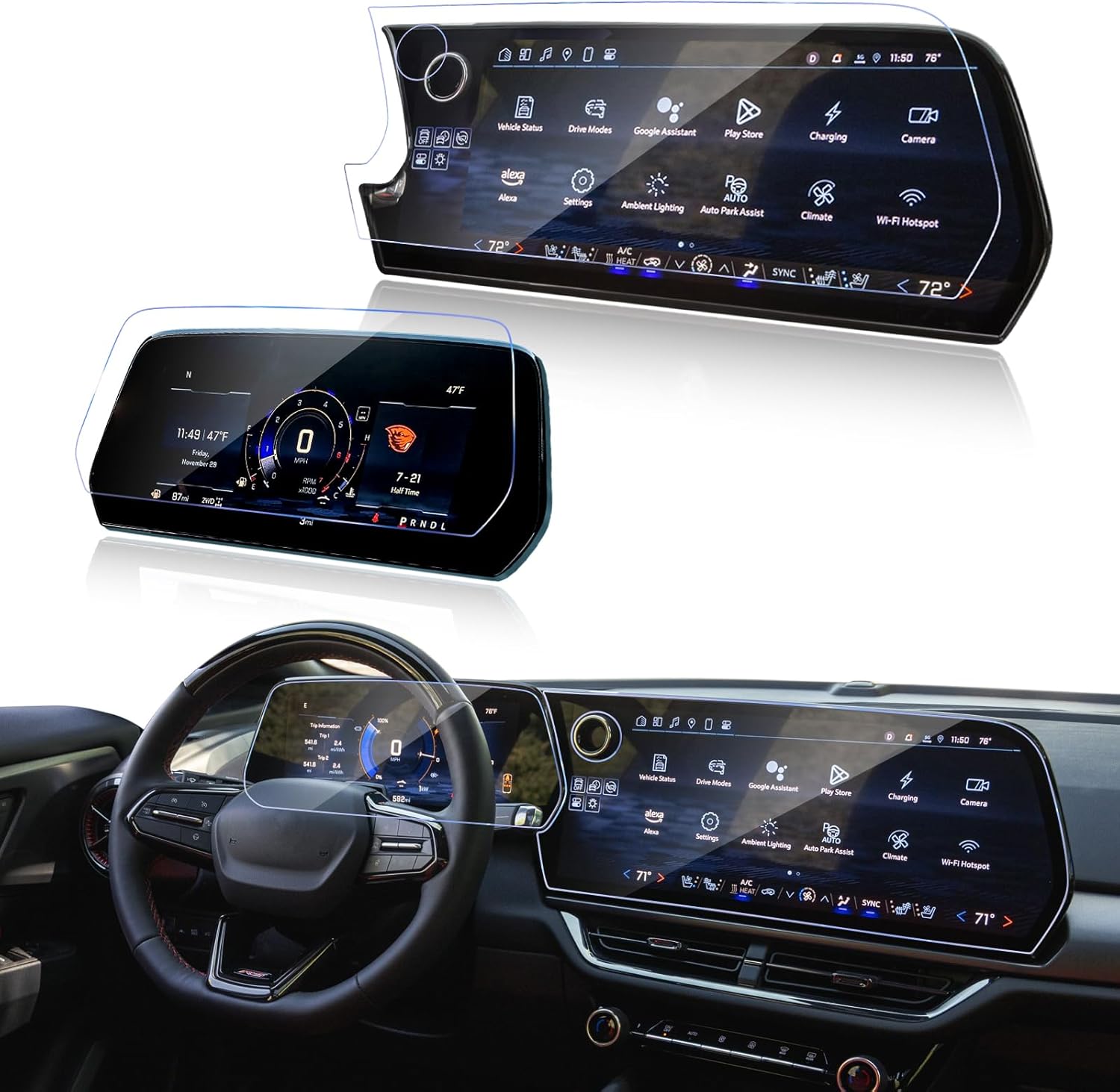 For 2026 2025 2024 Chevy Equinox EV Screen Protector [9H Tempered Glass] for 2024 2025 2026 Equinox EV (1LT 2LT 2RS 3LT 3RS) Screen Protector (11''Dash&17.7" Nav.) 2025 2026 Equinox EV Accessories(2PACK)