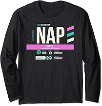 Vintage Naples NAP Airport Code Retro Travel Day Napoli Long Sleeve T-Shirt