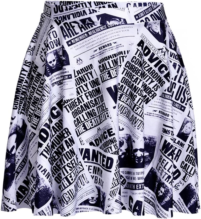 Honghu Women's Casual Newspaper Print Fashion Soft Wear Party Short Summer Dress